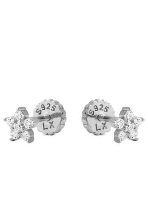Luxenter Sterling Zilver 925 Oorbellen met Gerhodineerd Briljant Zirkonia - Anba