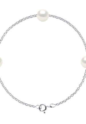TRIO Bracelet Zoet Water kralen rond 89mm White 925