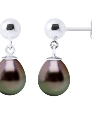 Oorbellen van Zilver 925 en Echte Gecultiveerde Tahiti Parel 8-9 mm