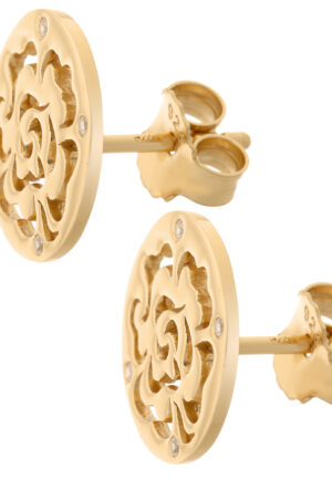 Alternative view of Orphelia 'Fiore' Dames 925 Sterling Zilveren Oorbellen - Goud ZO-7079/2
