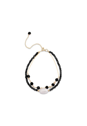 Luxenter armband, ekhao metaallegering en hydrothermische kwarts onyx 18K vergulde afwerking