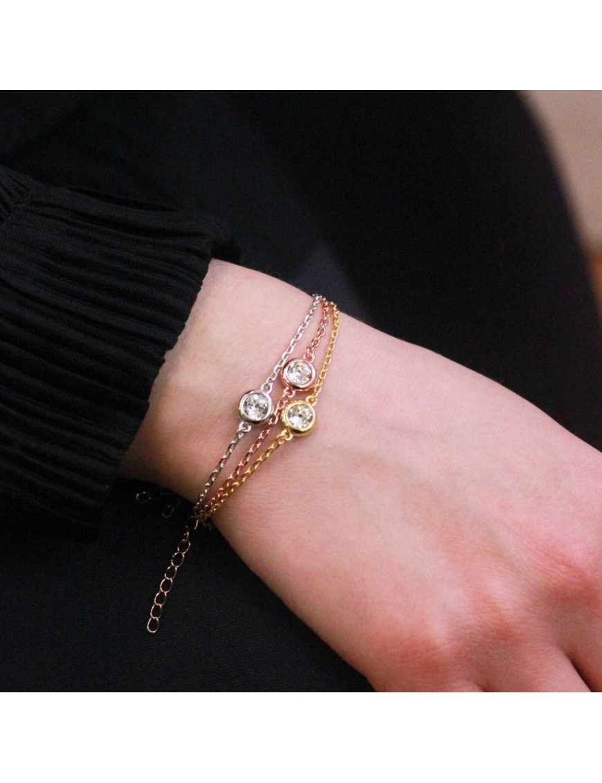 Geboortesteen Trio armband - Oostenrijks kristal - Afbeelding 2