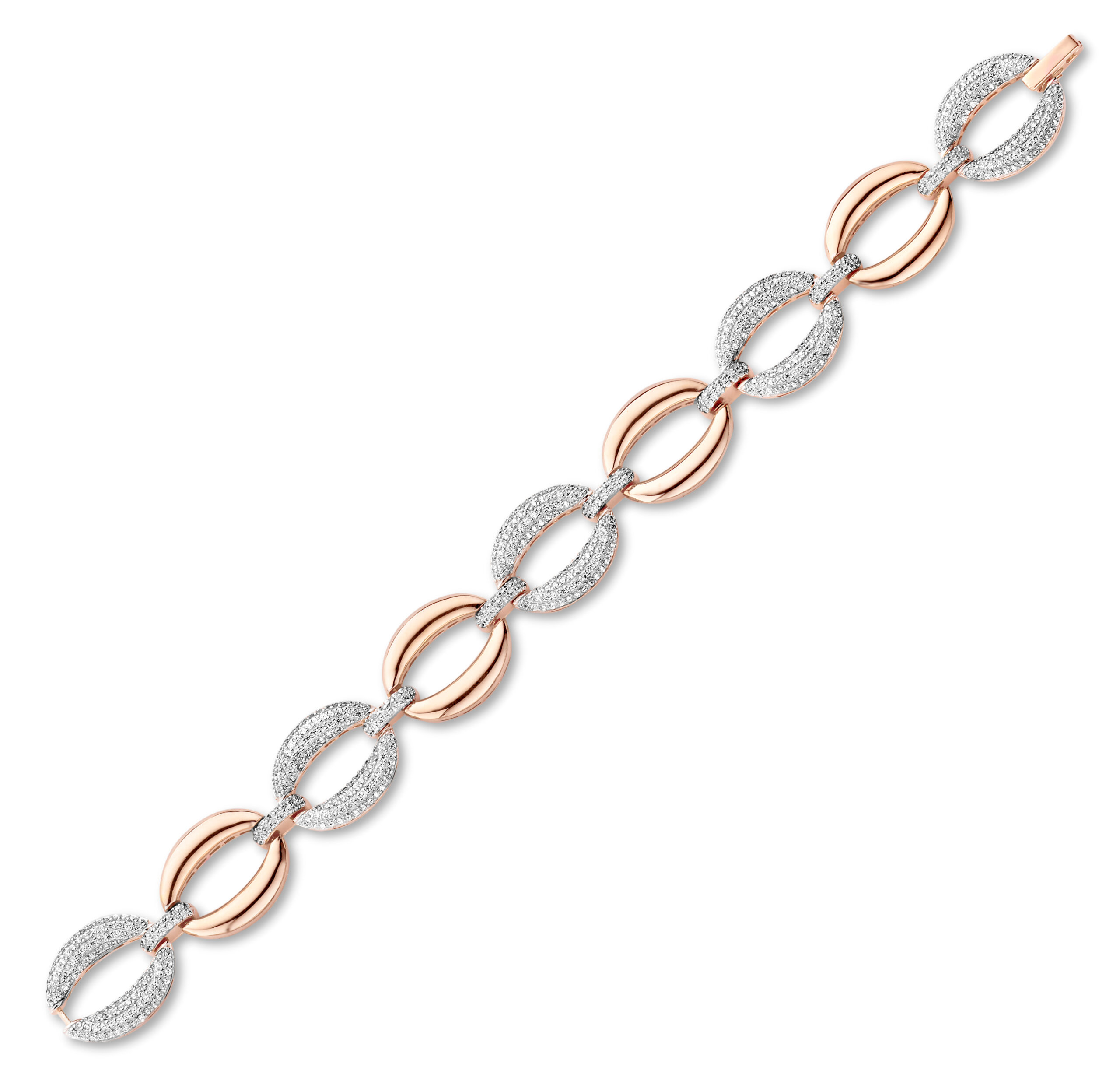 Orphelia Dames 925 Sterling Zilveren Armband - Zilver/Roodgoud ZA-7211/RG
