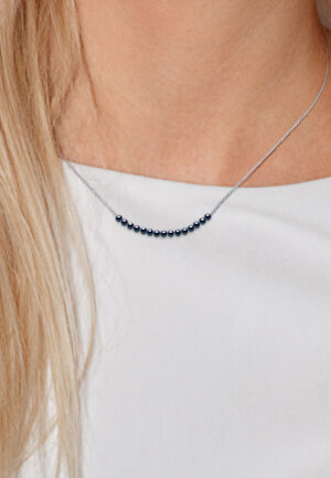Alternative view of Ketting Curb 15 Pearls Black Cultuur White Gold