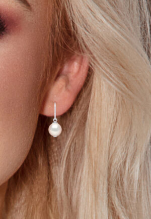 Alternative view of Oorbellen Hooks zoetwaterparels Rond 8-9 mm White 925