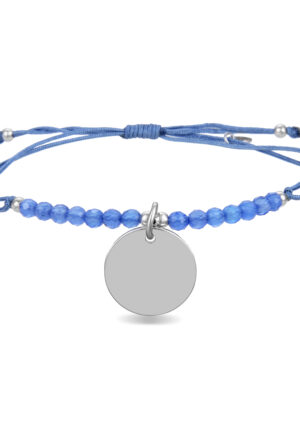 Luxenter mi sol armband in 925 sterling zilver en blauwe agaat met gerhodineerde afwerking