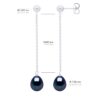 Oorbellen Echte Gecultiveerde Zoetwater Parel Pear 7-8 mm - Afbeelding 2