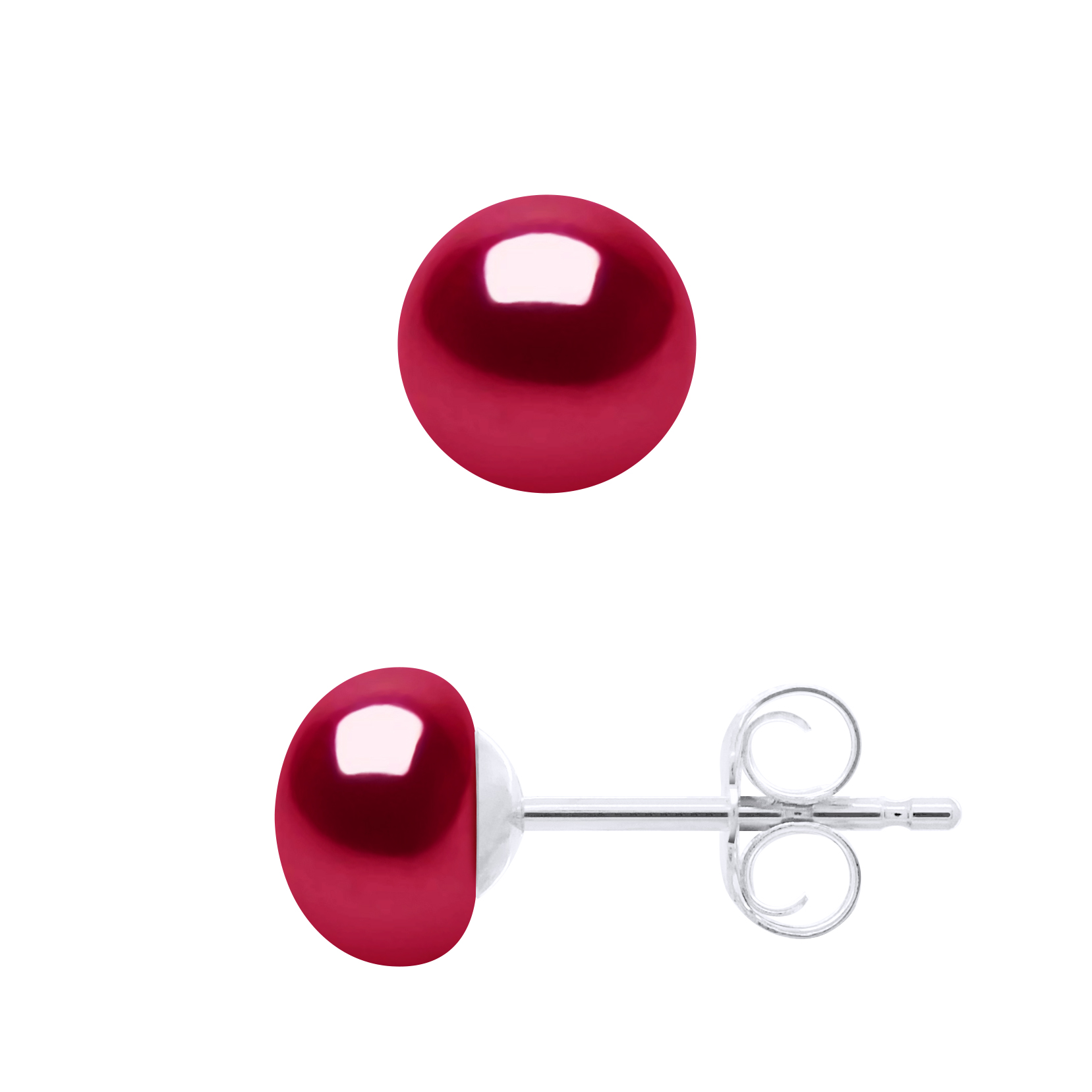 Oorbellen van Zilver 925 en Echte Cultuur Zoetwaterperlen Knop 6-7 mm