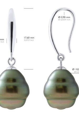 Alternative view of Oorbellen van Zilver 925 en Echte GeCultiveerde Tahiti Parels Van 10-11 mm