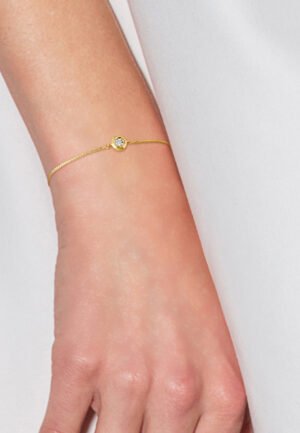 Alternative view of Diamond Bracelet Solitaire 0,02 0,50 Cts Cts Illusion Yellow Gold