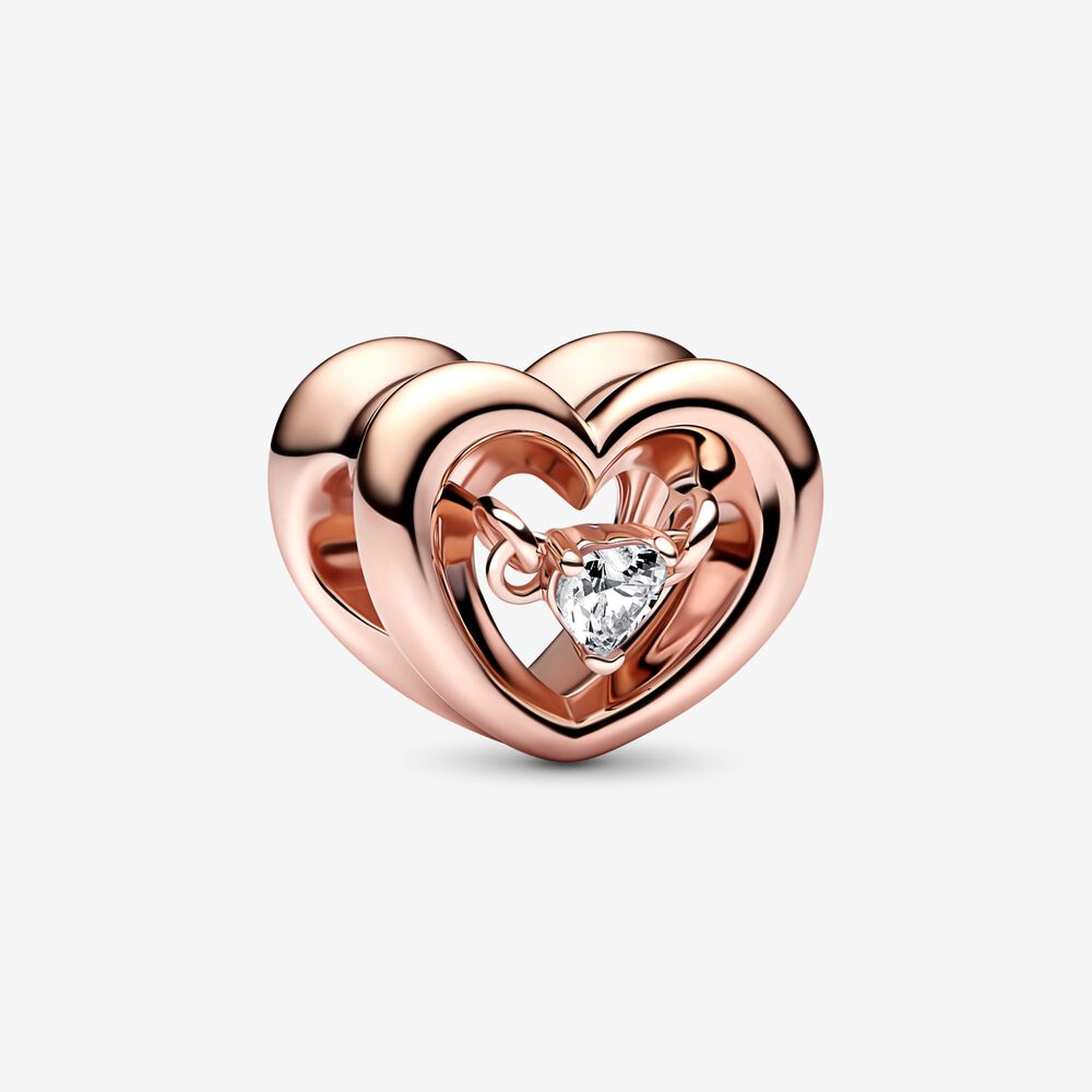 Pandora 'Stralend Hart' Vrouwen Goudkleurige Metalen Bedeltje - Roze 782493C01