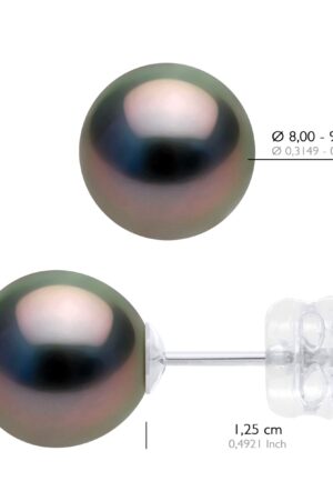 Alternative view of Oorbellen - Wit Goud 375 - Echte Gecultiveerde Tahiti Parel Ronde 8-9 mm