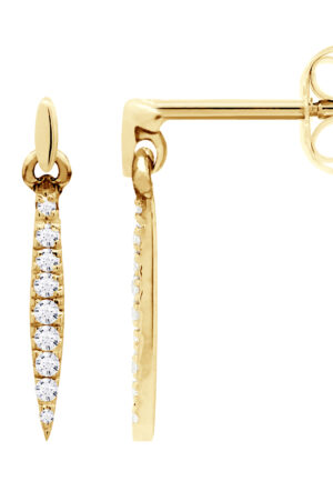 Oorbellen Dangle Sieraden Diamanten 0.070 Cts Yellow Gold