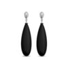 Luxenter oorbellen, 925 sterling zilver, adak en onyx, gerhodineerd afgewerkt