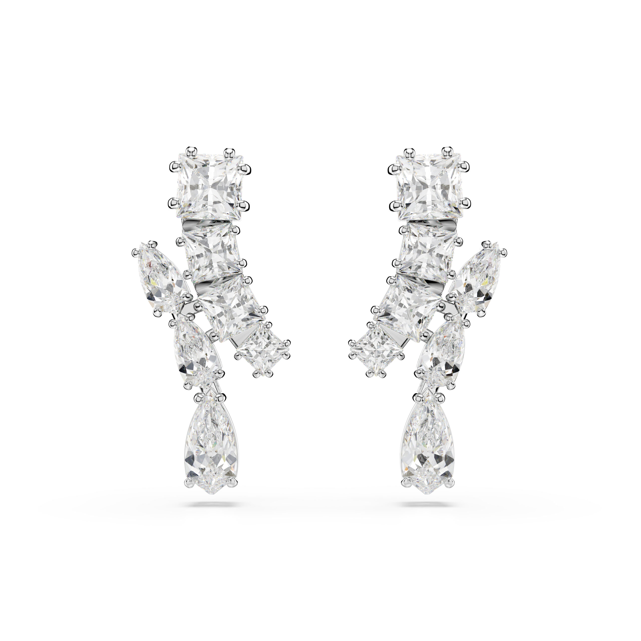 Swarovski 'Matrix' Dames Oorhangers van Basismetalen met Dangle - Zilver 5700418