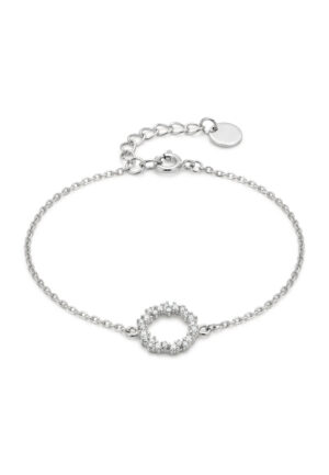 Luxenter armband, 925 sterling zilveren thilak en glanzende zirkonia met gerhodineerde afwerking