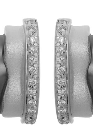 Orphelia Dames 925 Sterling Zilveren Oorstekers - Zilver/Zwart ZO-6042/2