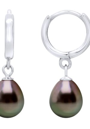 Oorbellen Creolen Echte Gecultiveerde Tahiti Parel 8-9 mm