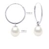 Oorbellen van Zilver 925 Rhodium verguld met Echte Zoetwaterparels Pear 8-9 mm - Afbeelding 2