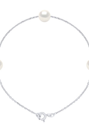 Armband 3 Echte Gecultiveerde Zoetwaterparels Rond 7-8 mm