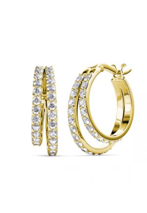 Duo Circlet Oorbellen - Oostenrijks kristal