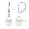 Oorbellen in Wit Goud 375 en Echte Gecultiveerde Zoetwaterparels Parels 9-10 mm - Afbeelding 2