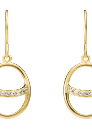 Alternative view of Orphelia 'Amaliada' Dames 925 Sterling Zilveren Hangoorbellen - Goud ZO-7572
