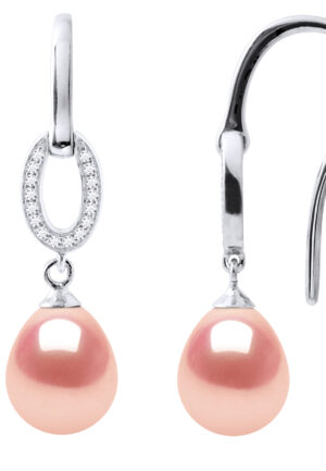 Oorbellen Hooks Zoetwater Parels 89mm Pears Roses Jewelry 925