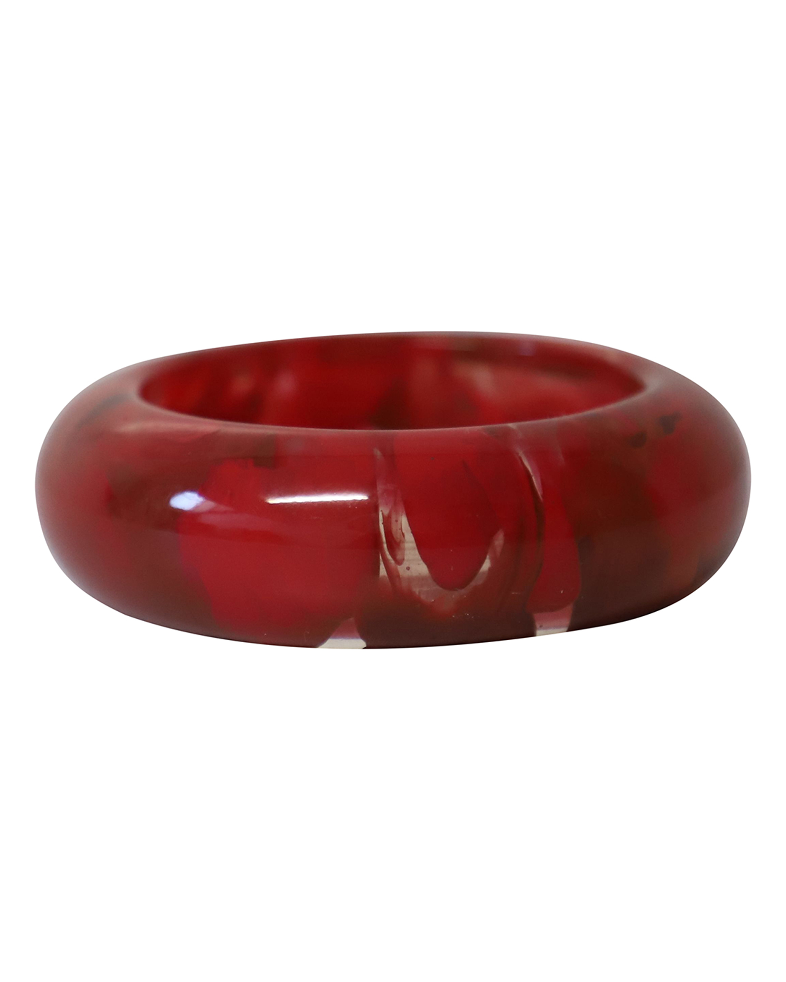 Lanvin Marmer Resign Bangle Armband in Rood en Zwart Plastic