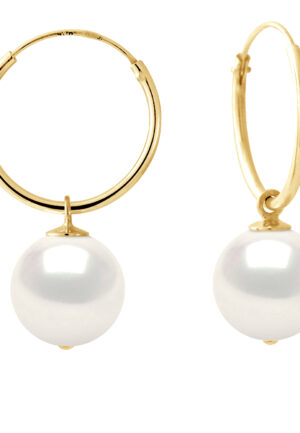 Creolen Gekweekte Parels Zoetwater Ronde 10-11mm Black Yellow Gold