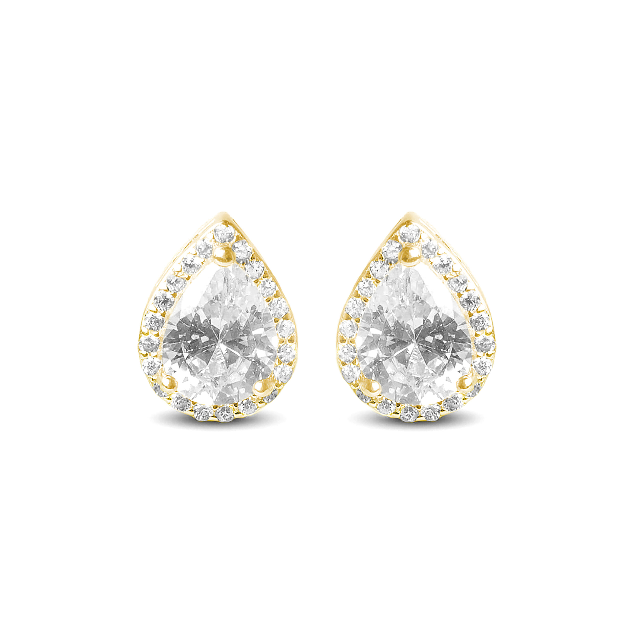 Luxenter, theli oorbellen in 925 sterling zilver en glanzende 18K vergulde zirkonia afwerking