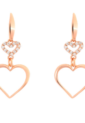 Orphelia 'Alfina' Dames 925 Sterling Zilveren Dangle Oorbellen - Roze ZO-7383