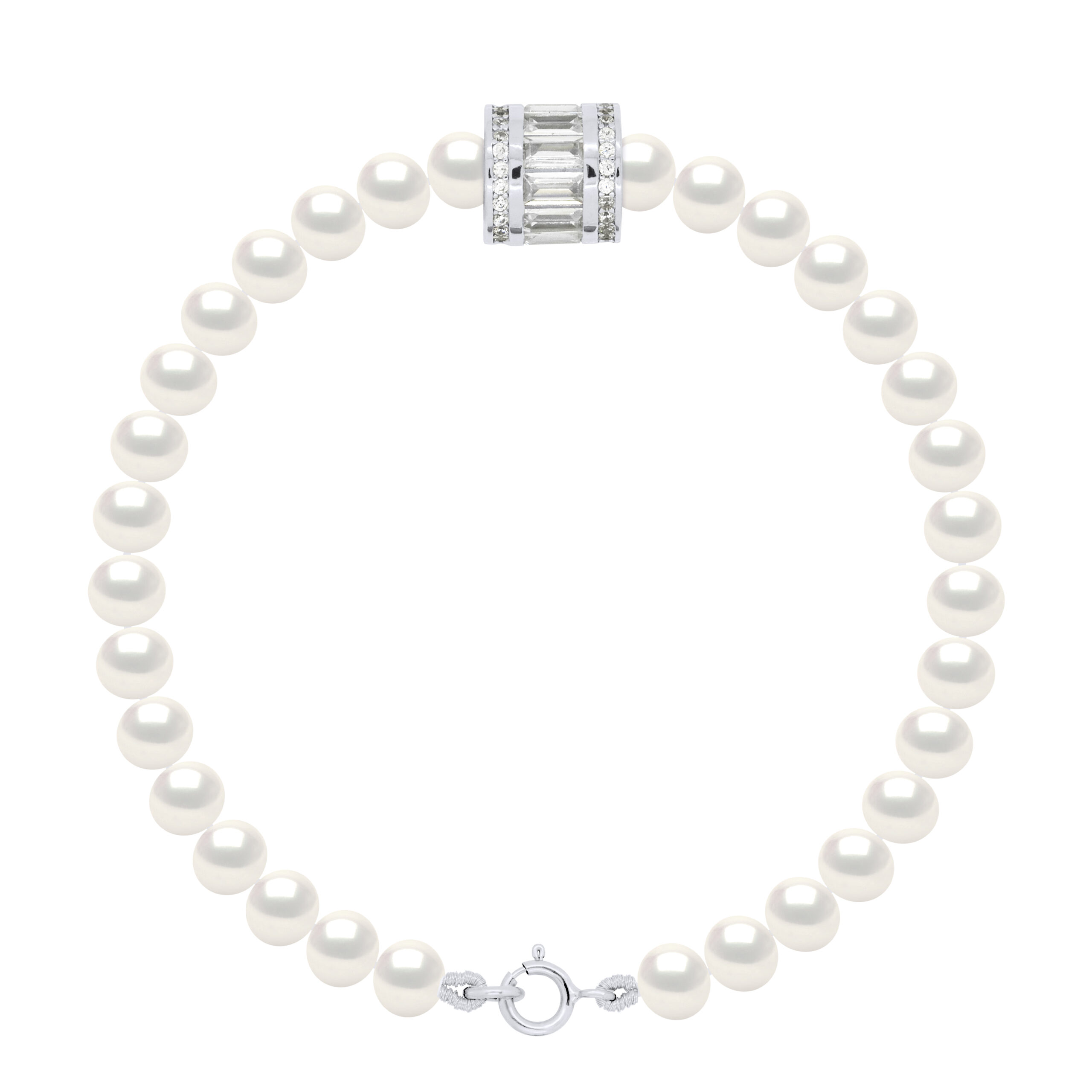 Armband Rij van Echte Gekweekte Zoetwaterparels Semi Rond 5-6 mm