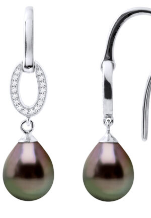 Dangle Oorbellen Sieraden Tahitian Pearl 8-9 mm Pears 925