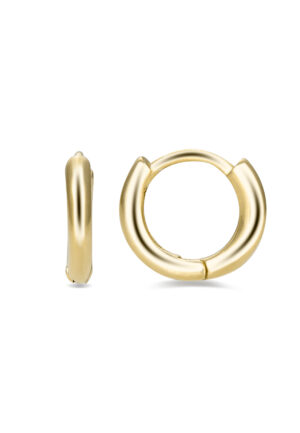 Luxenter hoop-øreringe, 925 sterlingsølv ricbeorn med 18k gul guldbelagt finish