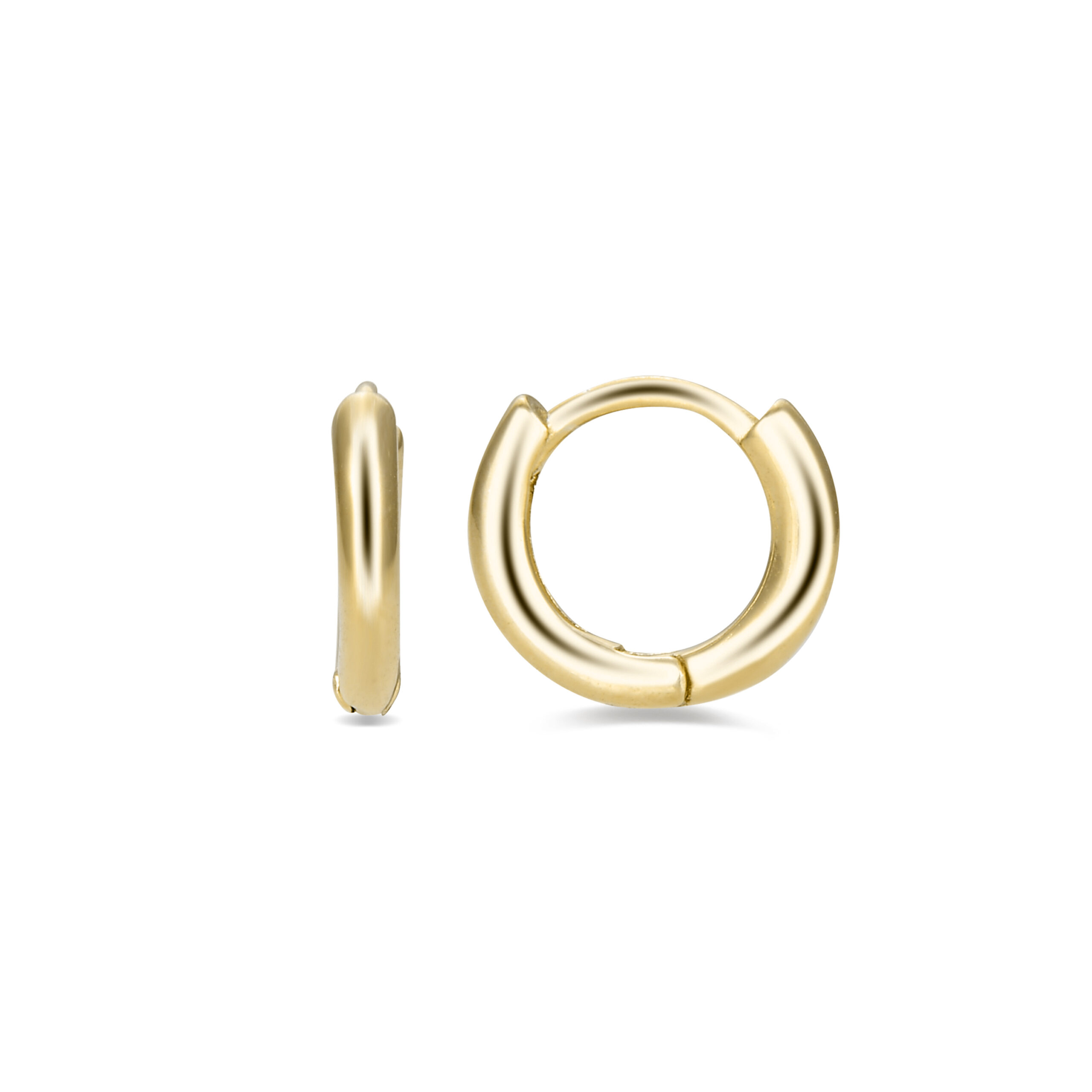 Luxenter hoop-øreringe, 925 sterlingsølv ricbeorn med 18k gul guldbelagt finish