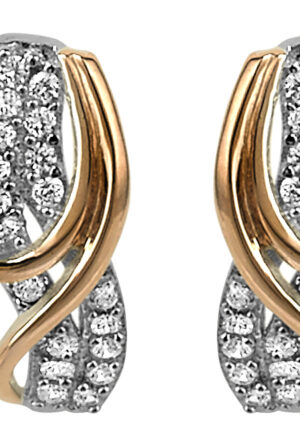Orphelia 'Elsia' Dames 925 Sterling Zilveren Oorbellen - Zilver/Roze ZO-7027
