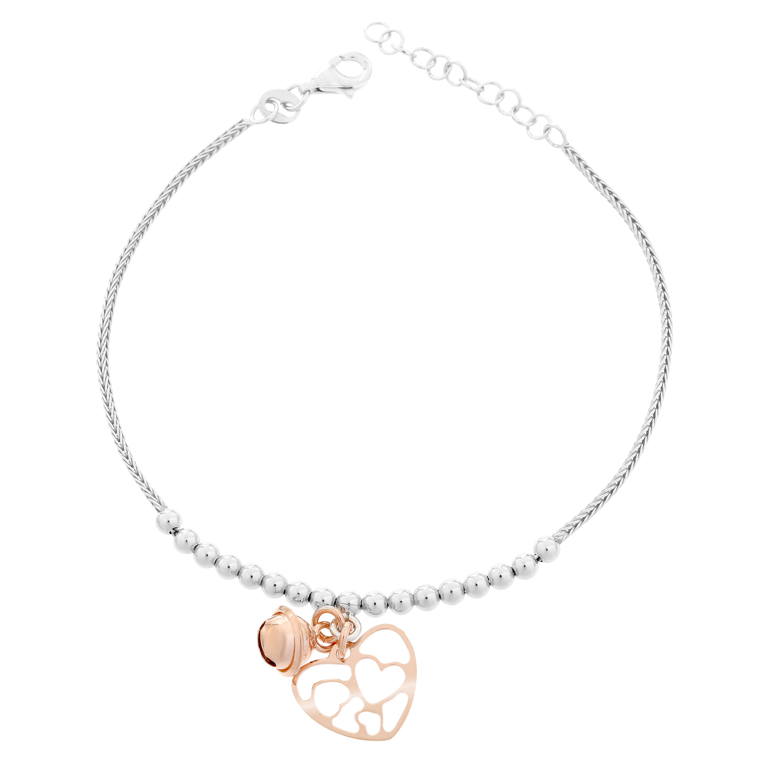 Orphelia Dames 925 Sterling Zilveren Armband - Zilver/Roze ZA-7109