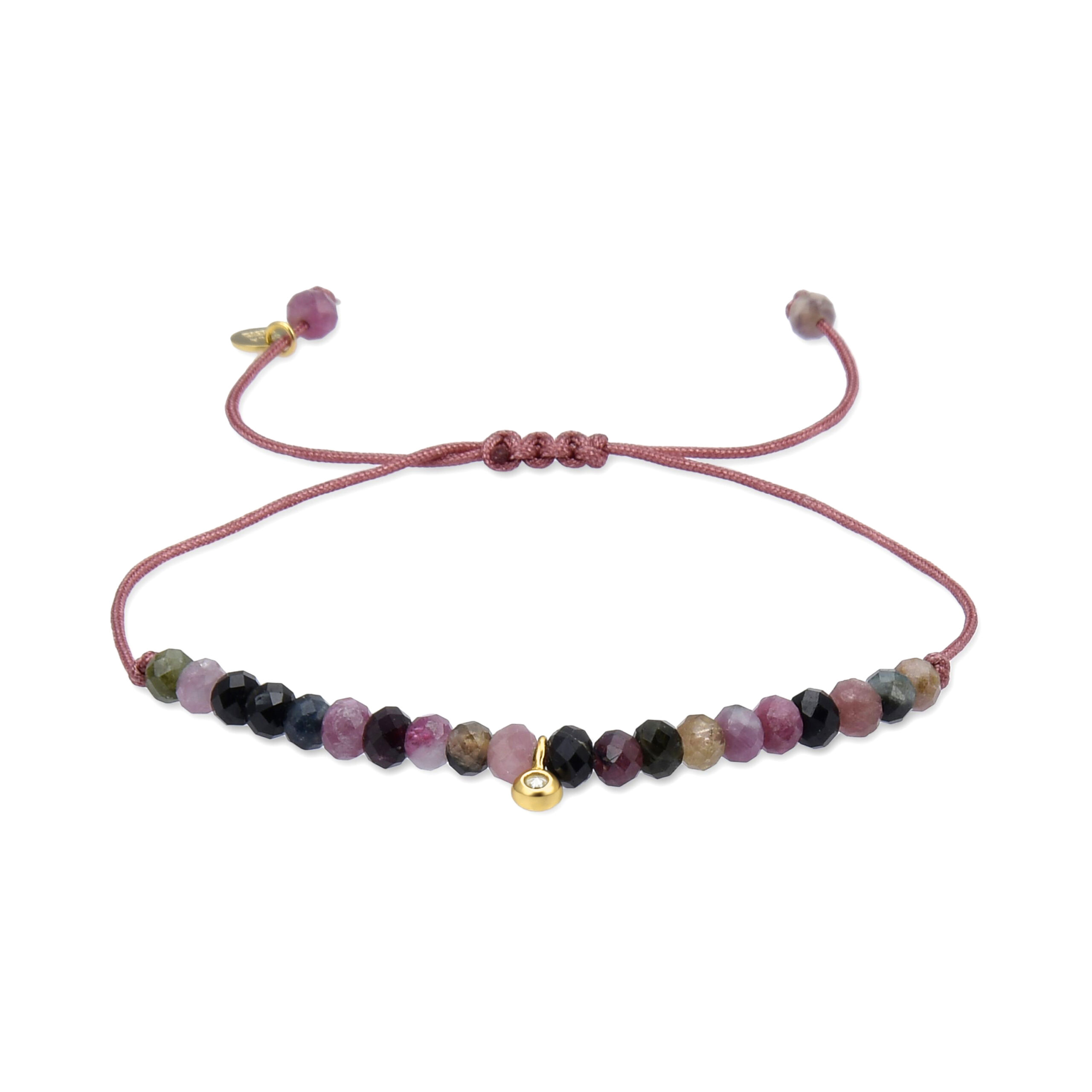 Luxenter, Kasai armband in 925 sterling zilver en 18K geel goud verguld Veelkleurig kristal