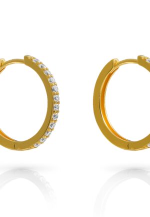 Alternative view of Orphelia 'Fay' Dames 925 Sterling Zilveren Creolen - Goud ZO-7557/G