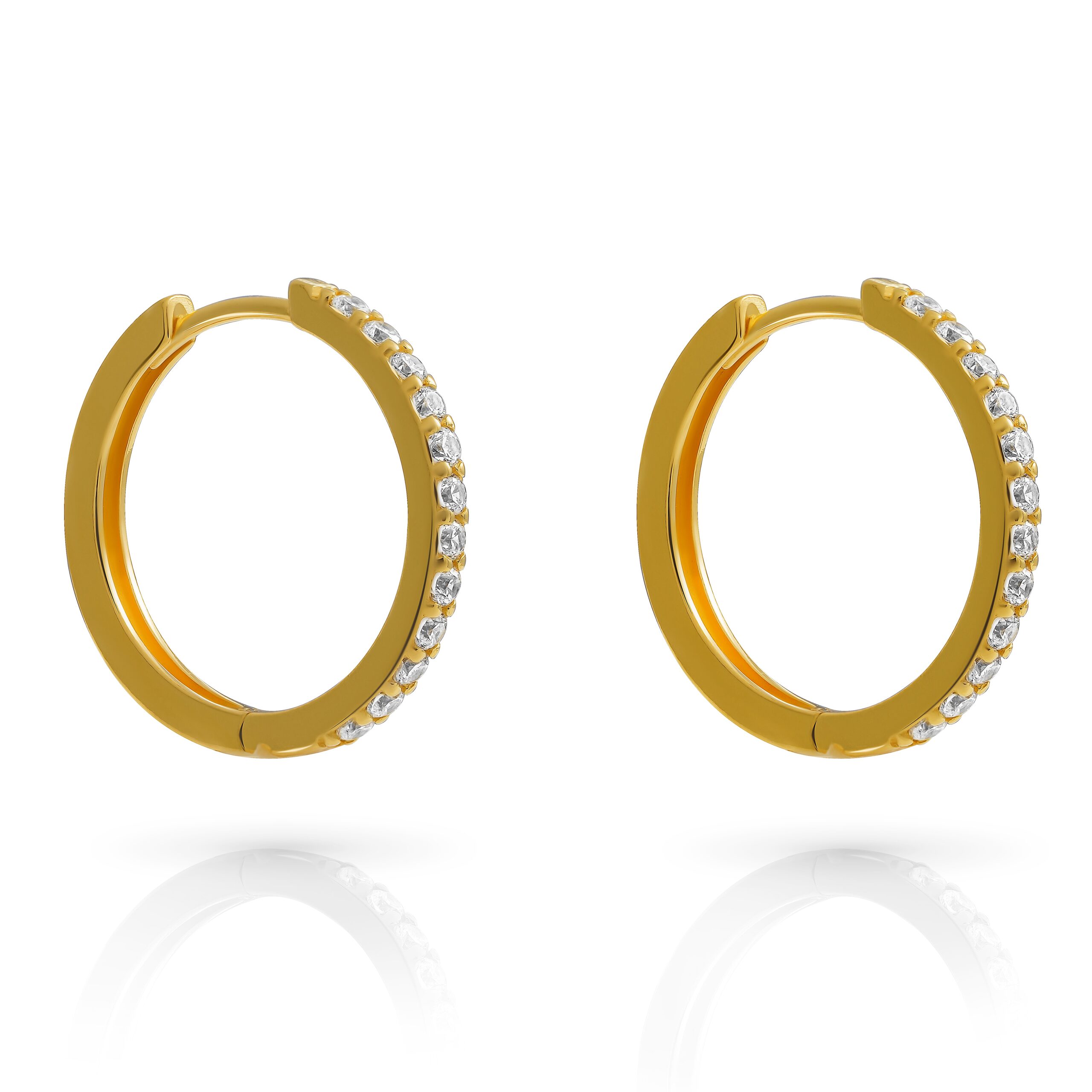 Orphelia 'Fay' Dames 925 Sterling Zilveren Creolen - Goud ZO-7557/G - Afbeelding 2