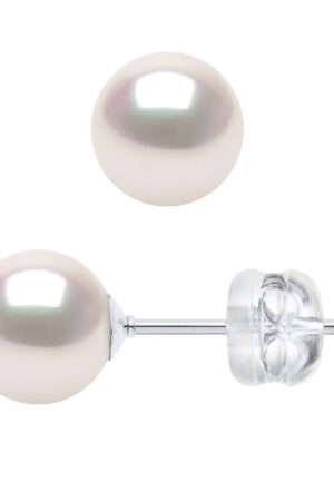 Oorbellen Akoya Pearl Ronde 6-7 mm Wit Goud 18 Karaat