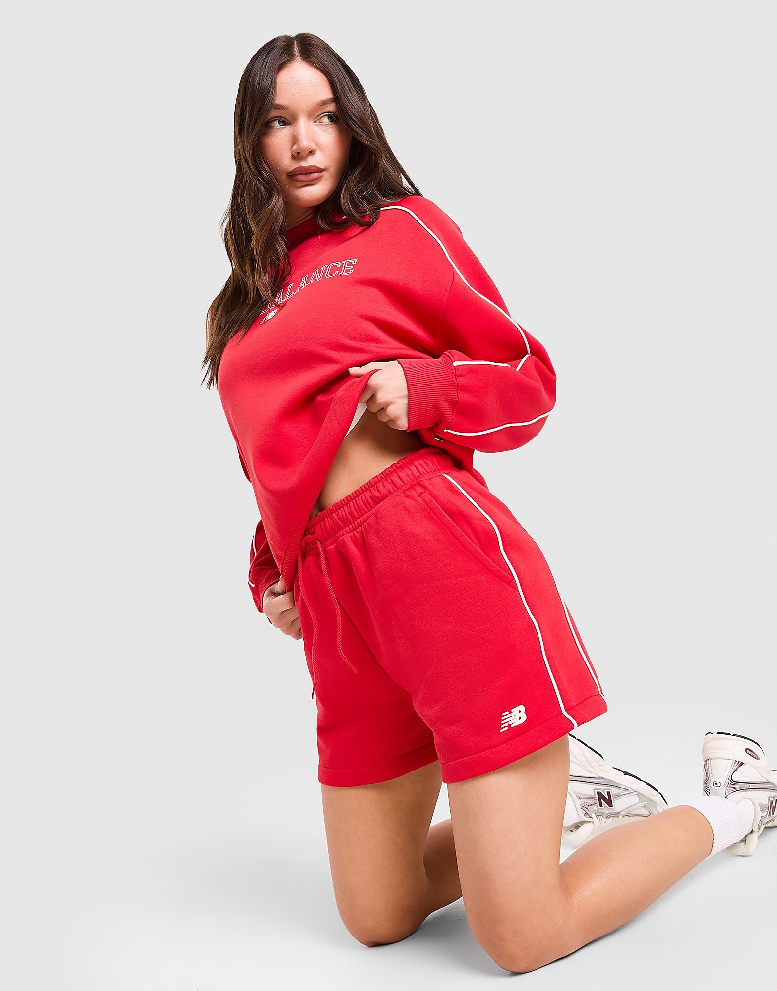 New Balance Pipe Shorts - Rood- Dames, Rood