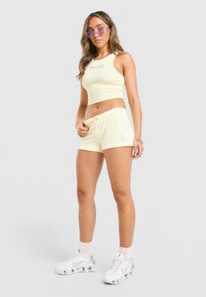 JUICY COUTURE Micro Velour Shorts - Geel- Dames, Geel
