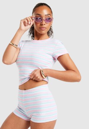 adidas Originals Stripe Micro Shorts - Roze- Dames, Roze