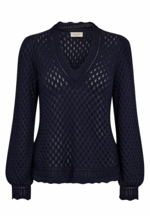 FreeQuent - Blauw | Dames | Trui | Blauw | XXL | regular | Kamst mode