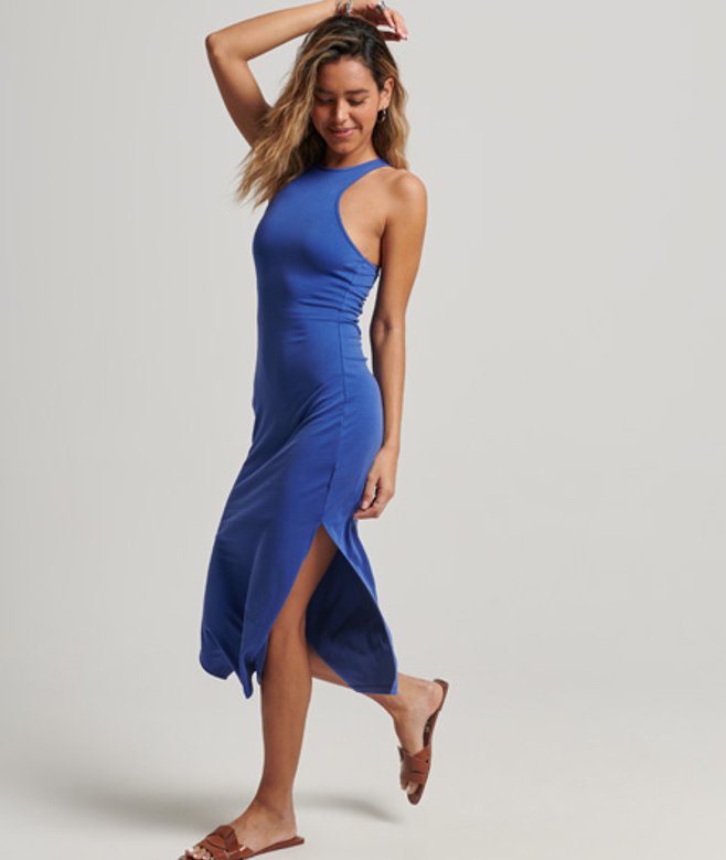 Racerjurk van Jersey Blauw Grootte: 44