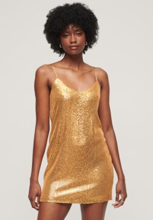 Minicami-jurk met Lovertjes Goud Grootte: 44