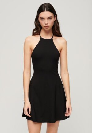 Fit & Flare Mini-jurk van Jersey Zwart Grootte: 40