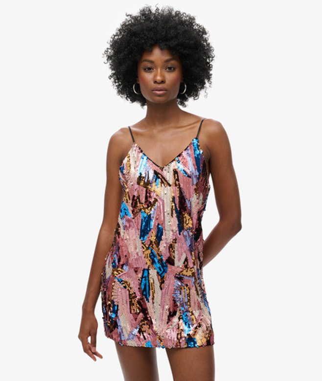 Deco Mini-jurk met Lovertjes Multi Grootte: 44